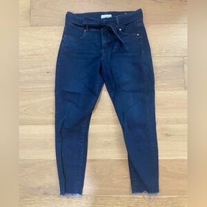 Dark Blue cropped high waisted skinny Women's Jeans with tie bow size 10/30 GUC